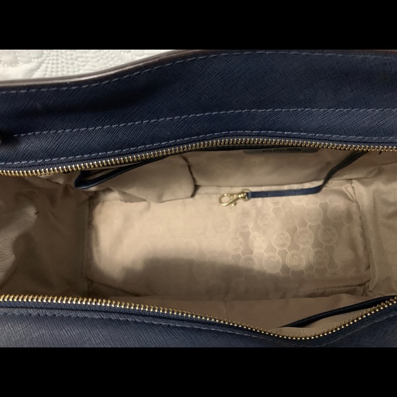 Selma Medium Saffiano Leather Satchel (Navy Blue) - Picture 9 of 10